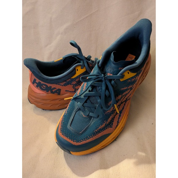 Hoka One One Shoes - Hoka One One Speedgoat 5 Trail‎ Running Shoes Teal Orange Men 10B UK 8.5